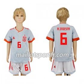 Maillot de Foot Espagne A_Iniesta 6 Enfant Exterieur Coupe du monde 2018